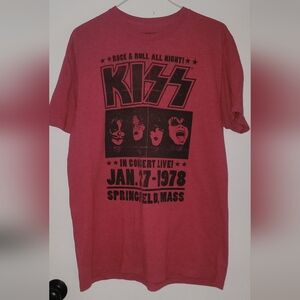 Kiss Concert Shirt Size L Springfield, Mass 1978
